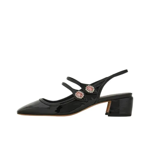 FERRAGAMO Грубый каблук Высокие каблуки 4CM Женские Черный