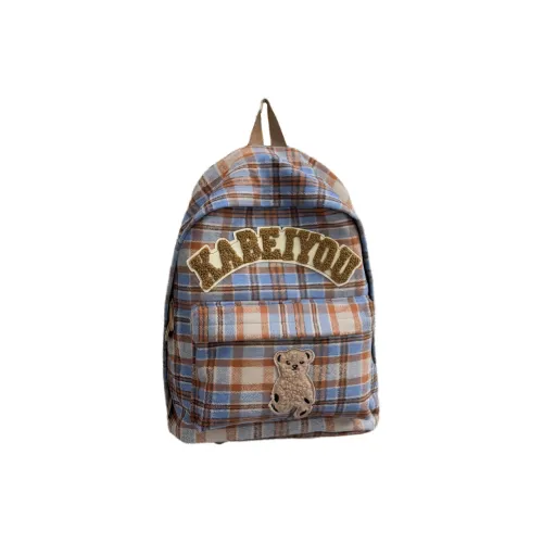 AUNG Нейлон Рюкзак Стандартный Унисекс MILAN Клетка Бежевый Клетка Красный Клетка Синий Клетка Оранжевый Клетка Желтый Клетка