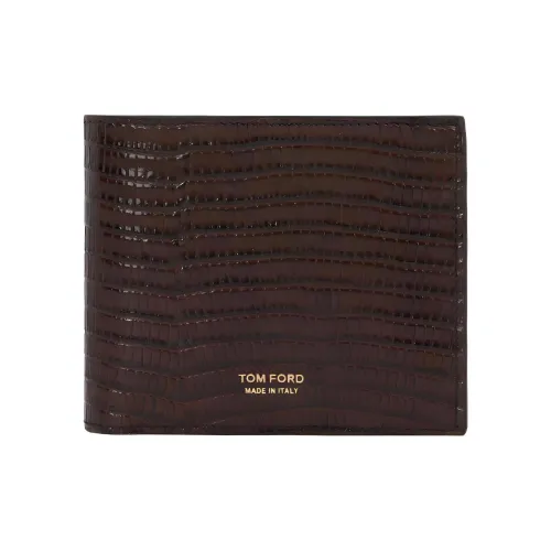 TOM FORD Телячья кожа Держатель для карт кошелек Мужской Шоколад