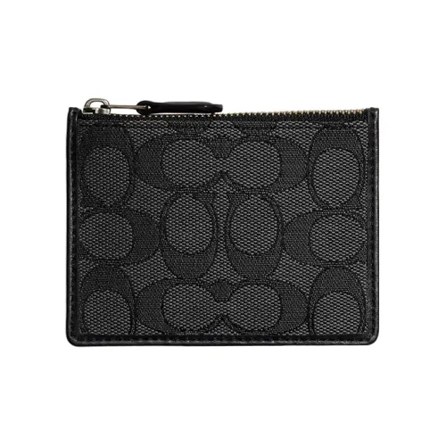 COACH Skinny Id Case Ткань Кошелек Картхолдер Мини Унисекс Черный