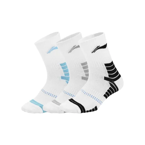 Лайнер Носки Унисекс 3 Пачки Белый Черный Белый Синий Белый Серый Белый Фиолетовый