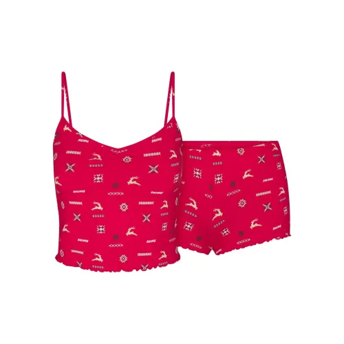 SKIMS Праздника Fw25 Сон CAMI Набор Комплект Пижама Женский