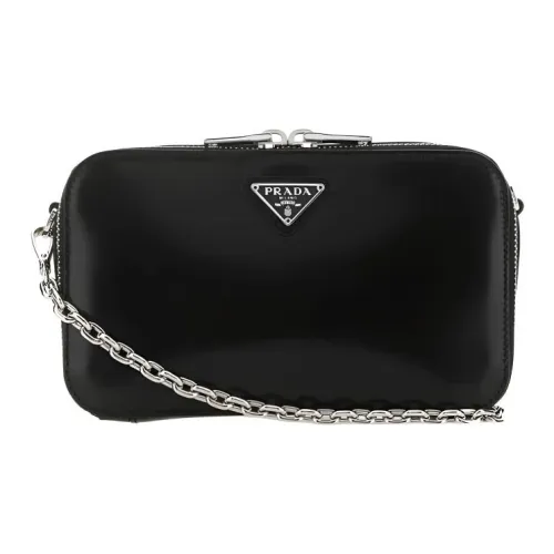 PRADA Сумка через плечо из кожи мини унисекс черная