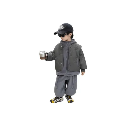 Yunpo Спортивный Повседневный Костюм Осенний Зимний Трехкомпонентный Набор для Детей Возрастом 3-7 Лет