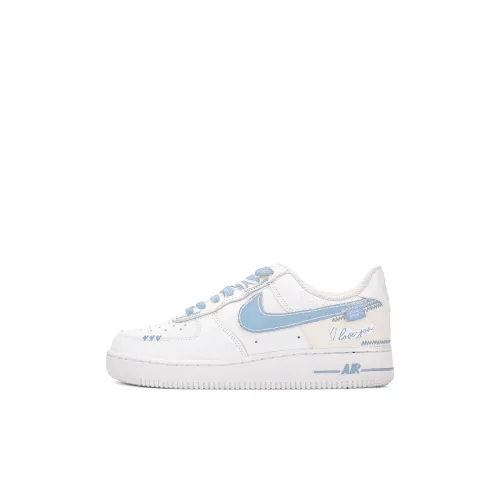 Nike Air Force 1 Детские Скейтбординги Низкий Топ Синий Белый KIDS