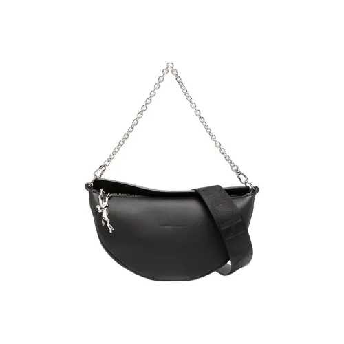 LONGCHAMP Smile Телячья кожа Седло Сумка Сумка Сумка через плечо Женская Черная