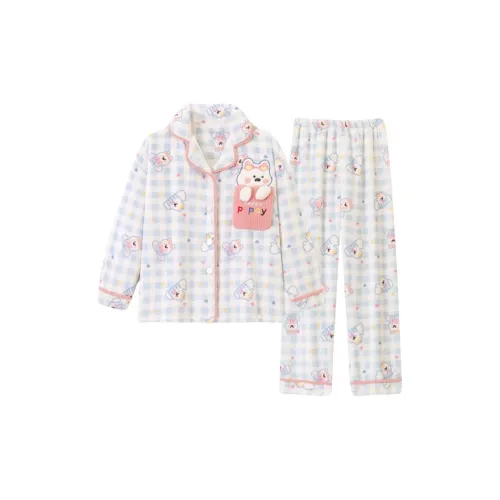 GOYN Синий Клетка Щенок Женские Пижамные Комплекты