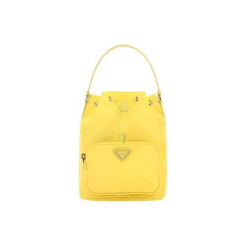 PRADA Duet Переработанный нейлон ткань через плечо одно плечо сумка женская желтый