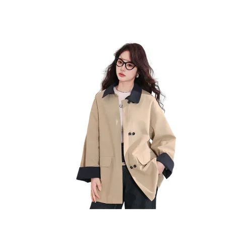 SIXUSICHOU Khaki Женская тренч-куртка