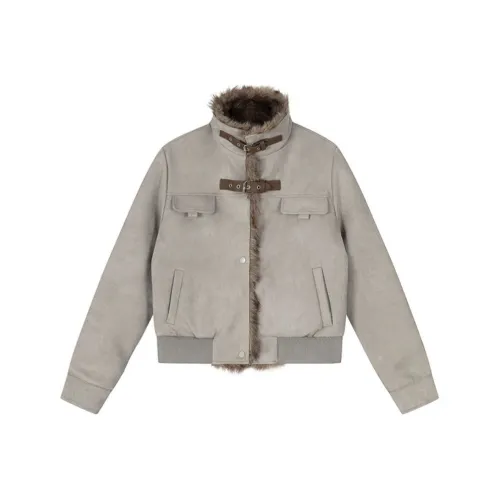 KKX Серый Женские Бархатные Куртки