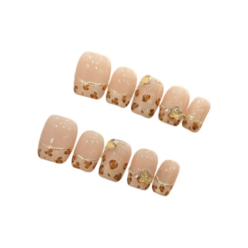 CUCX Handcrafted False Nail Набор для использования на свадьбе и беременности Овал Розовый Смужка Милый