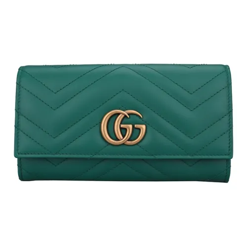 GUCCI Marmont Кошелек из коровьей кожи женский зеленый