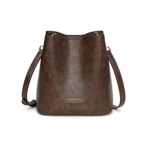 COMELY Сумка из синтетической кожи в форме ведра сумка через плечо женская кофейного цвета