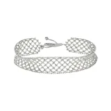 Вязаные мечты в клетку Браслет (Серебряный кружевной стиль)