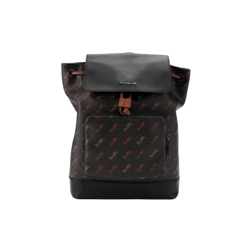 COACH Turner Кожа Рюкзак Большой Мужской Коричневый Черный