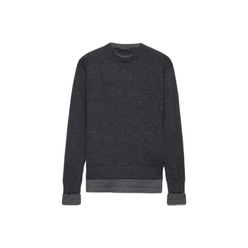 PRADA Дымчатый Серый Мужской Кашемировый Свитер