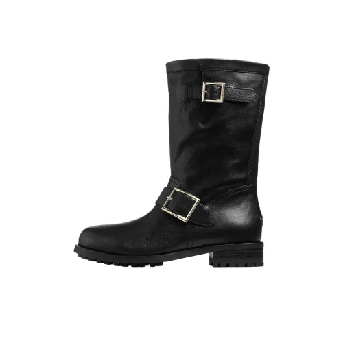 Jimmy Choo Biker Mid Ankle Boots Женские Черные