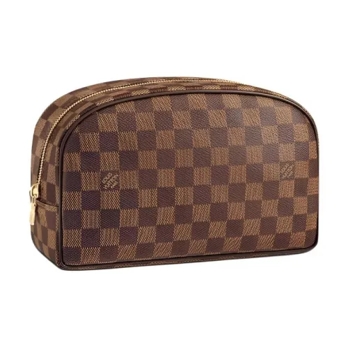 LOUIS VUITTON Сумка для туалетных принадлежностей из коровьей кожи мужская коричневая