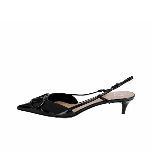 Valentino Vlogo Signature Узкий каблук Высокие каблуки 4CM Женские Черный