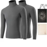 2-Пачка Водолазка Топы (Rain Gray+Rain Gray) Dralon Термостойкий/Антибактериальный Бесшовный