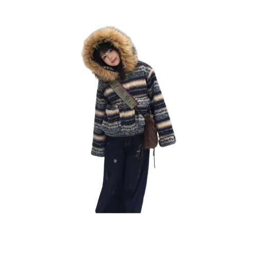 SINKACME Fair Isle Жаккард Женские пуховики