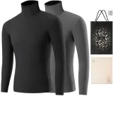 Комплект из 2 предметов водолазка (Ночной черный + Серый ливень), бархат, термоотводящий, антибактериальный, бесшовный