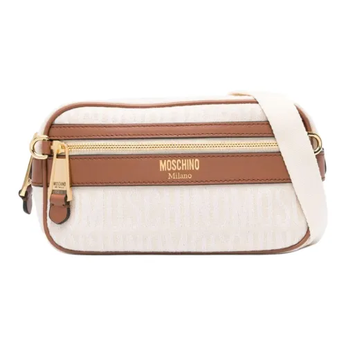 MOSCHINO Хлопок Sling Сумка Одно плечо Через плечо Бананка Женские Светлый Бежевый Карамельный Коричневый