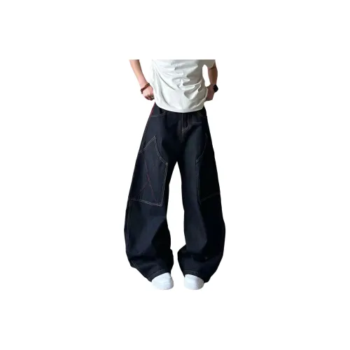 YIWANSHIDUO Черные Унисекс Джинсы