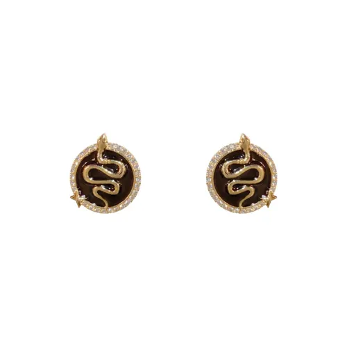 BONAS Циркон Медные Серьги-гвоздики Женские