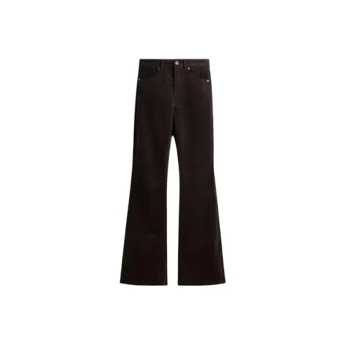 H M Темно-коричневые женские повседневные штаны