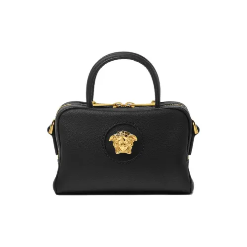 VERSACE La Medusa Телячья кожа с текстурой через плечо мини женская черная