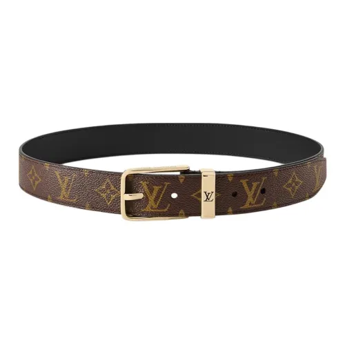 LOUIS VUITTON Кожаные ремни Мужской Коричневый 3,5 см