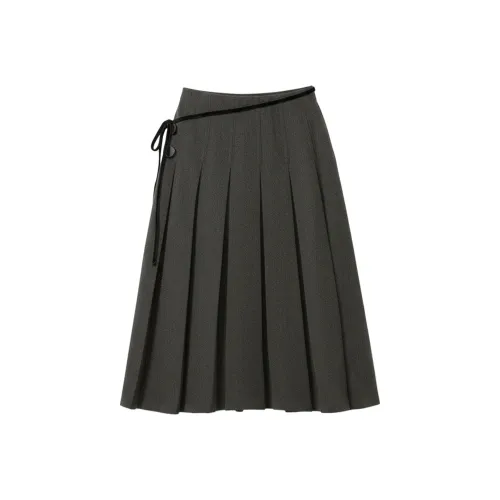 FPMZ Серый Женские Повседневные Длинные Юбки