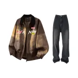 Комплект одежды (Куртка с земными тонами + Джинсы)