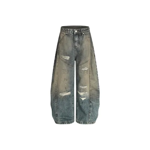 FDYZ Желтый Грязь Синий Унисекс Джинсы