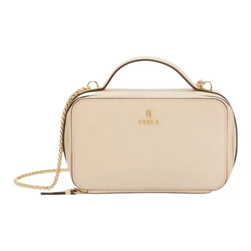 Furla Текстурированная кожа Сумка через плечо Сумка через плечо Мини Женская Бежевая