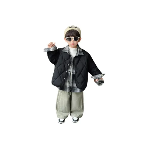 Rindu Хлопковый пуховик Зимний Корейский стиль Черный Детский