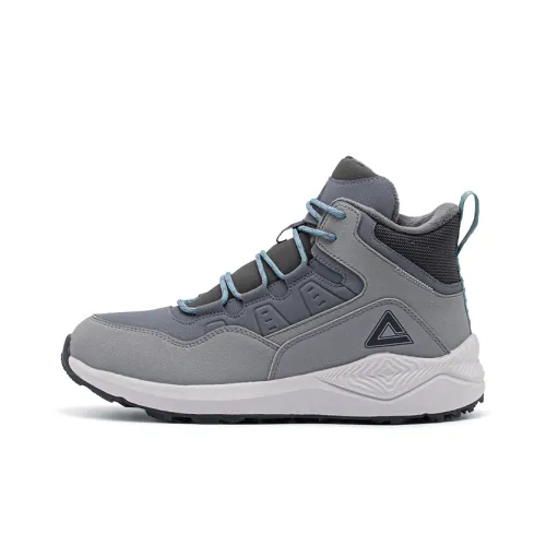 PEAK Термический Амортизирующий Противоскользящий Высокий Топ Повседневная Обувь Мужская Серебристо-Серый