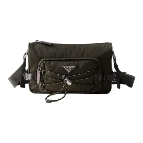 PRADA RE Нейлон Переработанный полиамид Сумка на плечо Мужской Камуфляж Зеленый