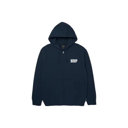 HUF совместный бренд Fw25 Classic Logo Full Zip Hoodie Свитшот Унисекс
