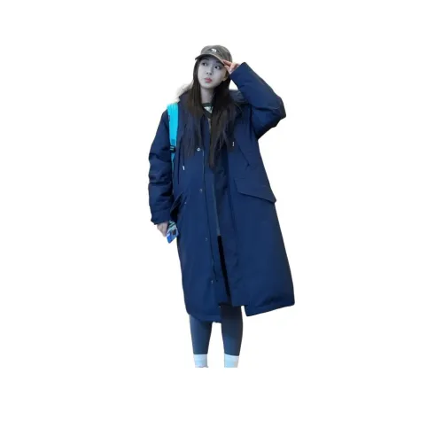 DEDY Темно-синий женский пуховик