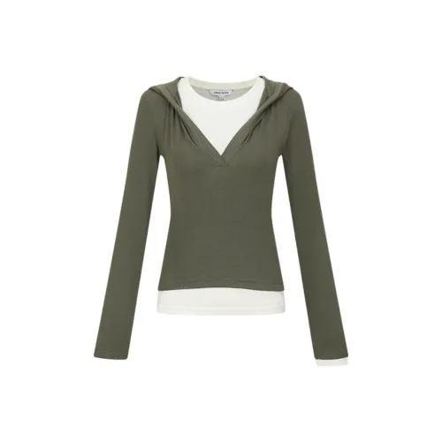 URBAN REVIVO Хаки Зеленый Женский T-Рубашки