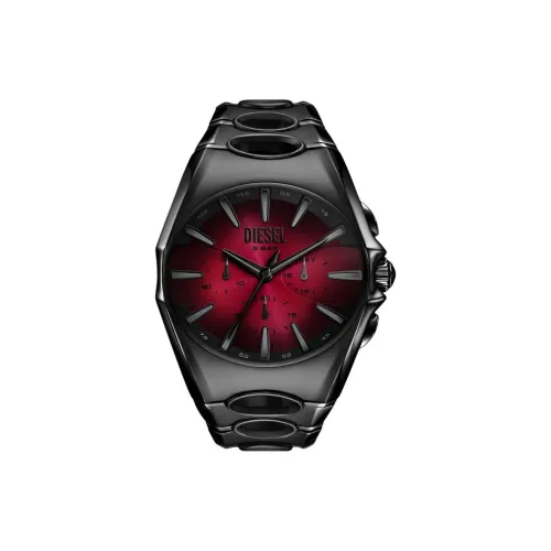 DIESEL Мужские часы Кварцевый механизм Ремешок из нержавеющей стали 49*55 мм Красный циферблат Часы