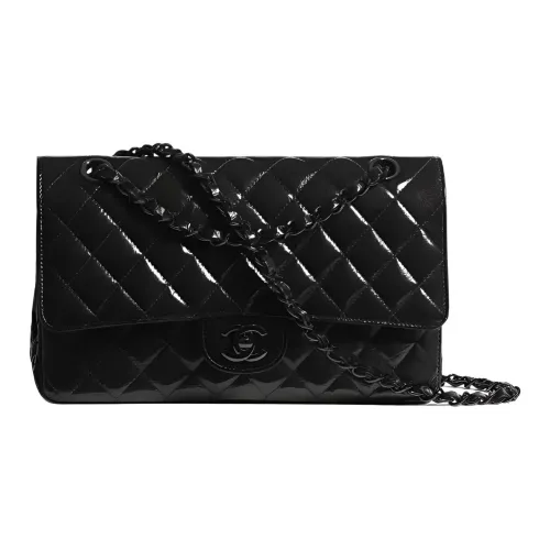 CHANEL So Black Classic с откидной крышкой CF шовная телячья кожа сумка через плечо среднего размера женская черная