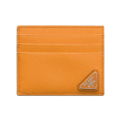 PRADA Saffiano Телячья кожа Держатель для карт Женские Амбер