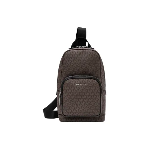 MICHAEL KORS MK Cooper Покрытый холст Сумка через плечо Sling Сумка Мужская Темно-коричневая