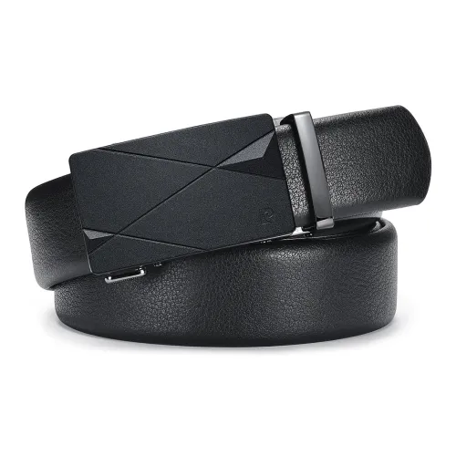 PIERRE CARDIN Ремни из крупнозернистой текстуры коровьей кожи мужской черный 3,45 см