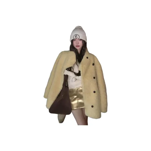 PZHK Светло-желтые женские бархатные куртки