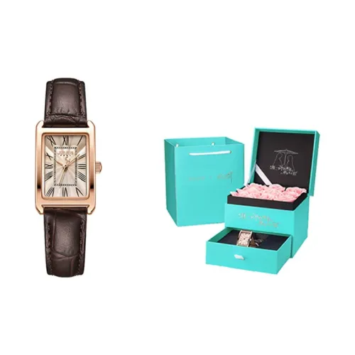 JULIUS JL Кварцевый механизм Женские часы 19 мм Кофейный