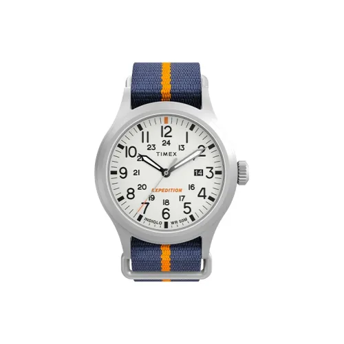 TIMEX Expedition Series Мужские часы Кварцевый механизм Холстовый ремешок Белый циферблат